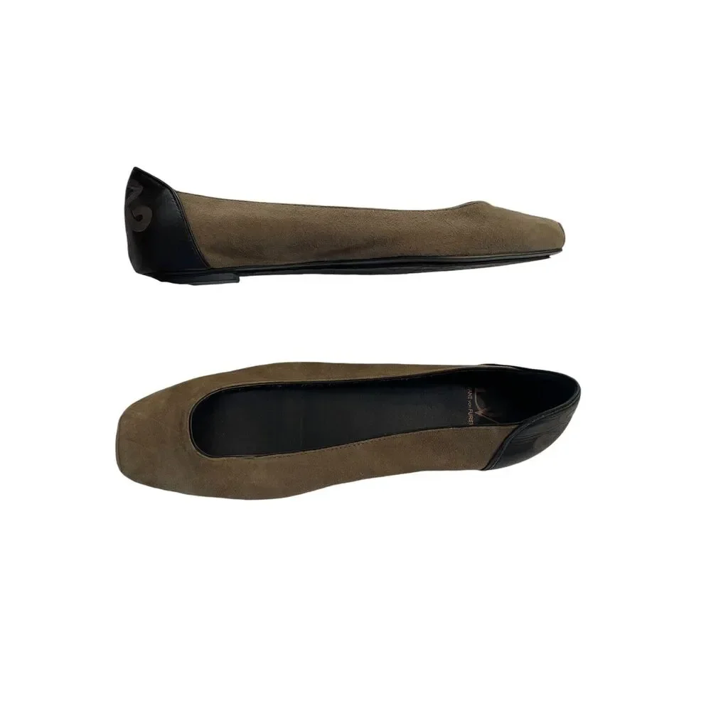 DVF Diane Von Furstenberg Olive Suede Ballet Flat‎ Size 6